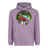 Lavender Merry Christmas Truck Heavyweight Hoodie - FaDigitalArtStudio