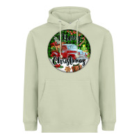 Matcha Merry Christmas Truck Heavyweight Hoodie - FaDigitalArtStudio