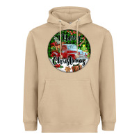 Mushroom Merry Christmas Truck Heavyweight Hoodie - FaDigitalArtStudio