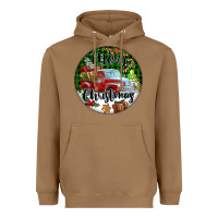 Toasted Coconut Merry Christmas Truck Heavyweight Hoodie - FaDigitalArtStudio
