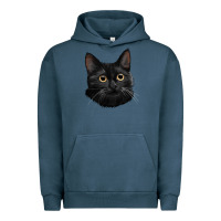 Pigment Midnight Navy Bombay Cat Face Urban Hoodie - LillyAllenDesigns