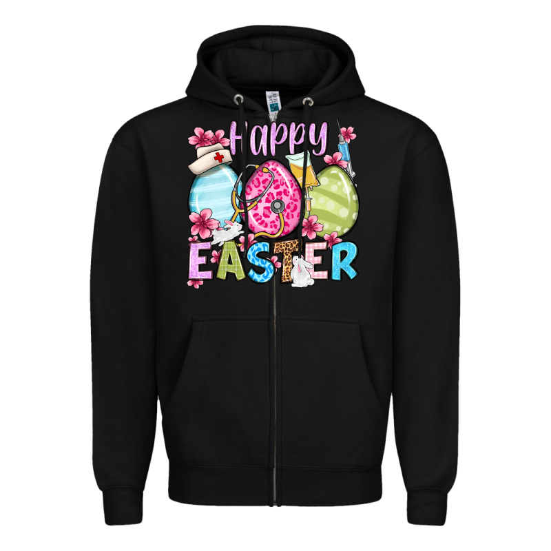 Happy Easter Eggs Zipper Hoodie by OliviaCreatesArt | Teevron