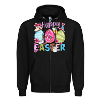 Black Happy Easter eggs Zipper Hoodie - OliviaCreatesArt