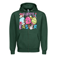 Sports Green Happy Easter eggs Zipper Hoodie - OliviaCreatesArt