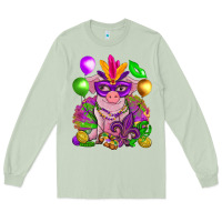 Matcha Mardi Gras pig Long Sleeve Tee - NancyCooperArtShop