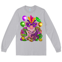 Moon Dust Mardi Gras pig Long Sleeve Tee - NancyCooperArtShop
