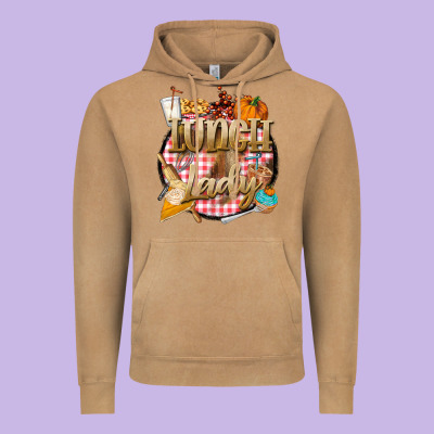 Fall  Lunch Lady Vintage Hoodie Designed By Barkaloodesign