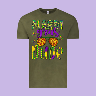 Mardi Gras Dude Vintage Tee Designed By Artiststas