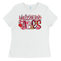 White valentine vibes Ladies Tee - MaliasSmallBusiness