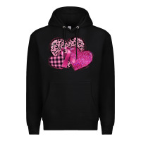 Black breast cancer hearts Premium Hoodie - FaDigitalArtStudio