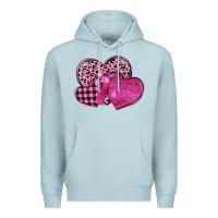 Blue Mist breast cancer hearts Premium Hoodie - FaDigitalArtStudio