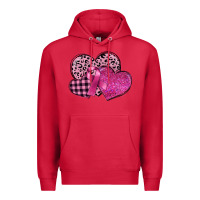 Cardinal breast cancer hearts Premium Hoodie - FaDigitalArtStudio