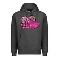 Charcoal Heather breast cancer hearts Premium Hoodie - FaDigitalArtStudio