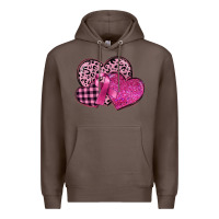 Coffee breast cancer hearts Premium Hoodie - FaDigitalArtStudio