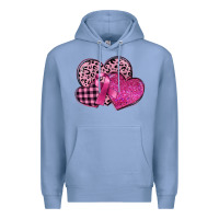 Colony Blue breast cancer hearts Premium Hoodie - FaDigitalArtStudio