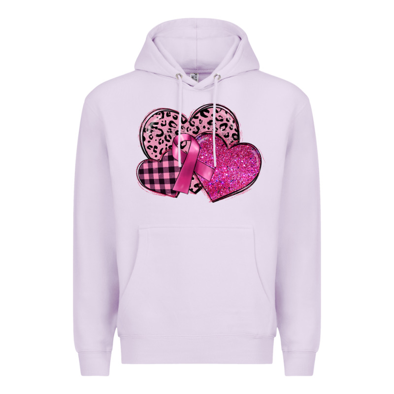 Breast Cancer Hearts Premium Hoodie by FaDigitalArtStudio | Teevron