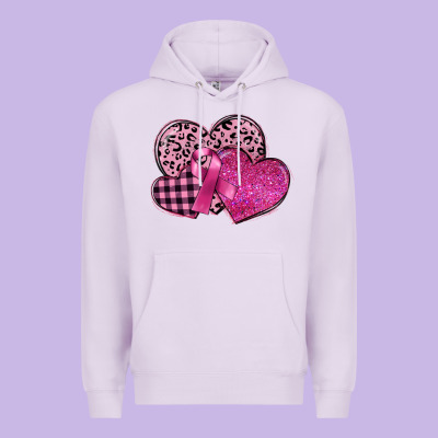 Breast Cancer Hearts Premium Hoodie Designed By Fadigitalartstudio