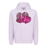 Lilac breast cancer hearts Premium Hoodie - FaDigitalArtStudio