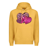 Mustard breast cancer hearts Premium Hoodie - FaDigitalArtStudio