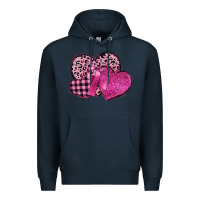 Navy breast cancer hearts Premium Hoodie - FaDigitalArtStudio