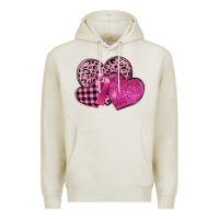 Oatmeal Heather breast cancer hearts Premium Hoodie - FaDigitalArtStudio