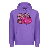 Purple breast cancer hearts Premium Hoodie - FaDigitalArtStudio
