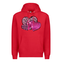 Red breast cancer hearts Premium Hoodie - FaDigitalArtStudio
