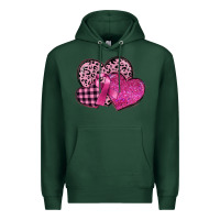 Sports Green breast cancer hearts Premium Hoodie - FaDigitalArtStudio