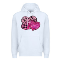 White breast cancer hearts Premium Hoodie - FaDigitalArtStudio