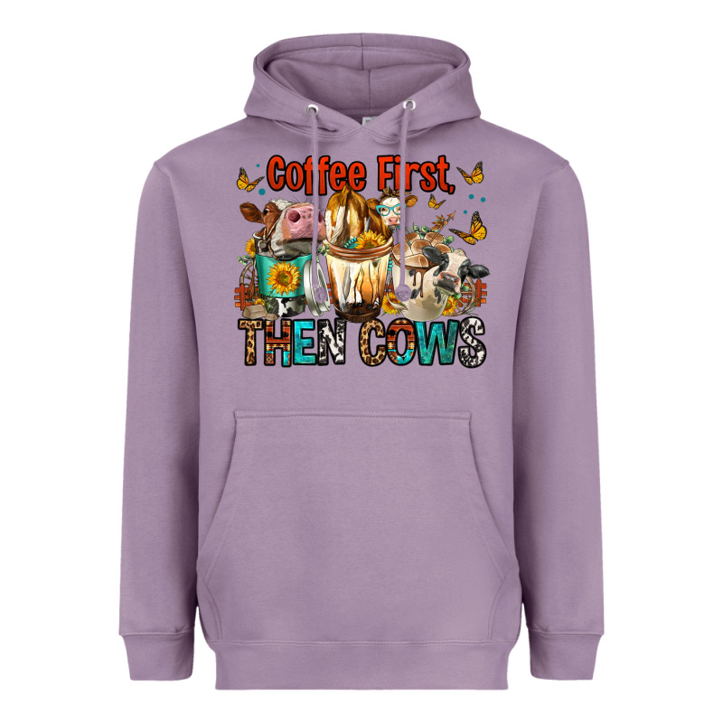 Coffee First Then Cows Heavyweight Hoodie by FaDigitalArtStudio | Teevron