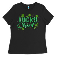 Black lucky girl Ladies Tee - MaliasSmallBusiness