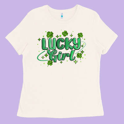 Lucky Girl Ladies Tee Designed By Maliassmallbusiness