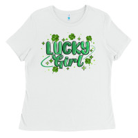White lucky girl Ladies Tee - MaliasSmallBusiness