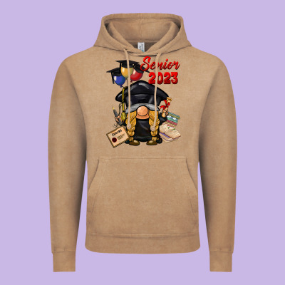 Senior 2023 Gnome Vintage Hoodie Designed By Barkaloodesign