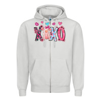 Dove Grey xoxo pig olivia Zipper Hoodie - OliviaCreatesArt