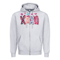 Heather Grey xoxo pig olivia Zipper Hoodie - OliviaCreatesArt