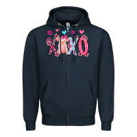 Navy xoxo pig olivia Zipper Hoodie - OliviaCreatesArt