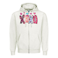 Oatmeal Heather xoxo pig olivia Zipper Hoodie - OliviaCreatesArt