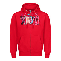 Red xoxo pig olivia Zipper Hoodie - OliviaCreatesArt