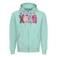 Seafoam xoxo pig olivia Zipper Hoodie - OliviaCreatesArt