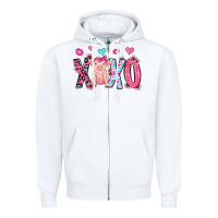 White xoxo pig olivia Zipper Hoodie - OliviaCreatesArt