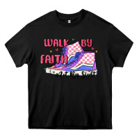 Black walk by faith Heavy Core Tee - MaliasSmallBusiness