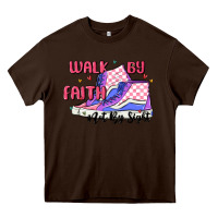 Chocolate Brown walk by faith Heavy Core Tee - MaliasSmallBusiness