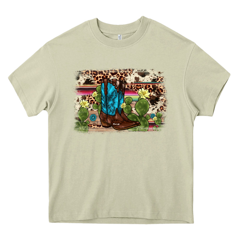 Cactus Boot Background Heavy Core Tee by AdoDesignShop | Teevron