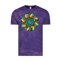 Cloud Purple sunflower gemstone leopard Vintage Tee - Artiststas