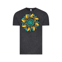 Vintage Black sunflower gemstone leopard Vintage Tee - Artiststas