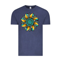 Vintage Denim sunflower gemstone leopard Vintage Tee - Artiststas
