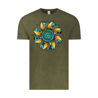 Vintage Olive sunflower gemstone leopard Vintage Tee - Artiststas