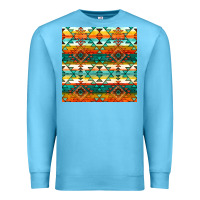 Ocean Blue native american aztec seamless pattern 1 Premium Sweatshirt - BundleAndBundleShop