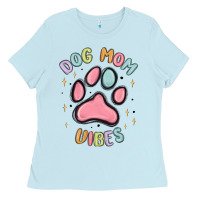 Baby Blue dog mom vibes Ladies Tee - MaliasSmallBusiness